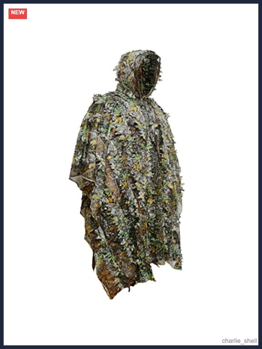 Ghillie Suit 3D Leafy Camo Hooded Cape Hunting Camouflage Accessory